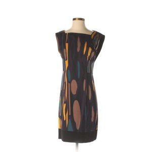 NWT DvF SAMUELLA TRAVELER PRUNE/BLACK SHEATH DRESS size 8 MSRP $345